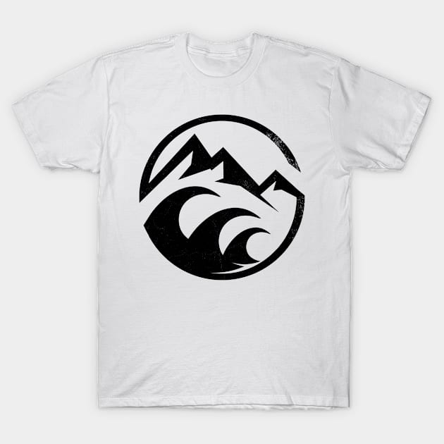 abstract mountain ocean icon T-Shirt by pholange